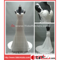 Sexy Women White Satin Bridal Dress Lace Appliques Backless Wedding Gown (AS1363)